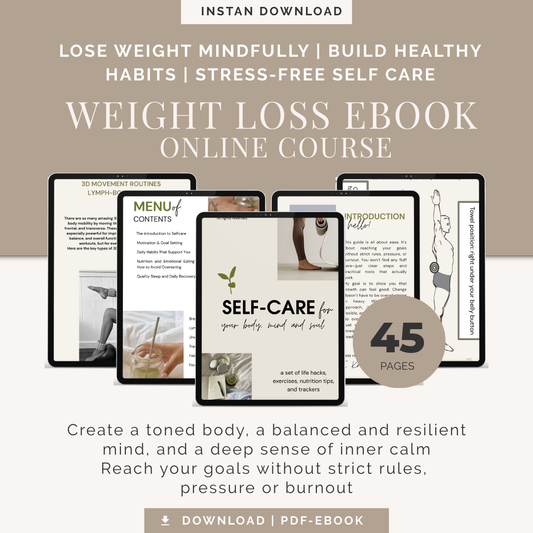 Self Care Ebook | Wellness, Nutrition Guide | Goal Setting, Habit Tracker, Weight Loss and Stress Relief | Hack your body|Digital PDF Course